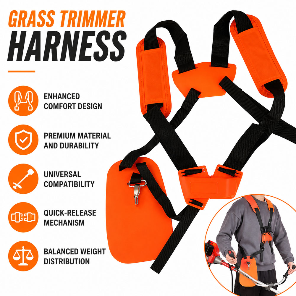 Brush Cutter Strap - Double Shoulder Strap Lawn Mower Harness
