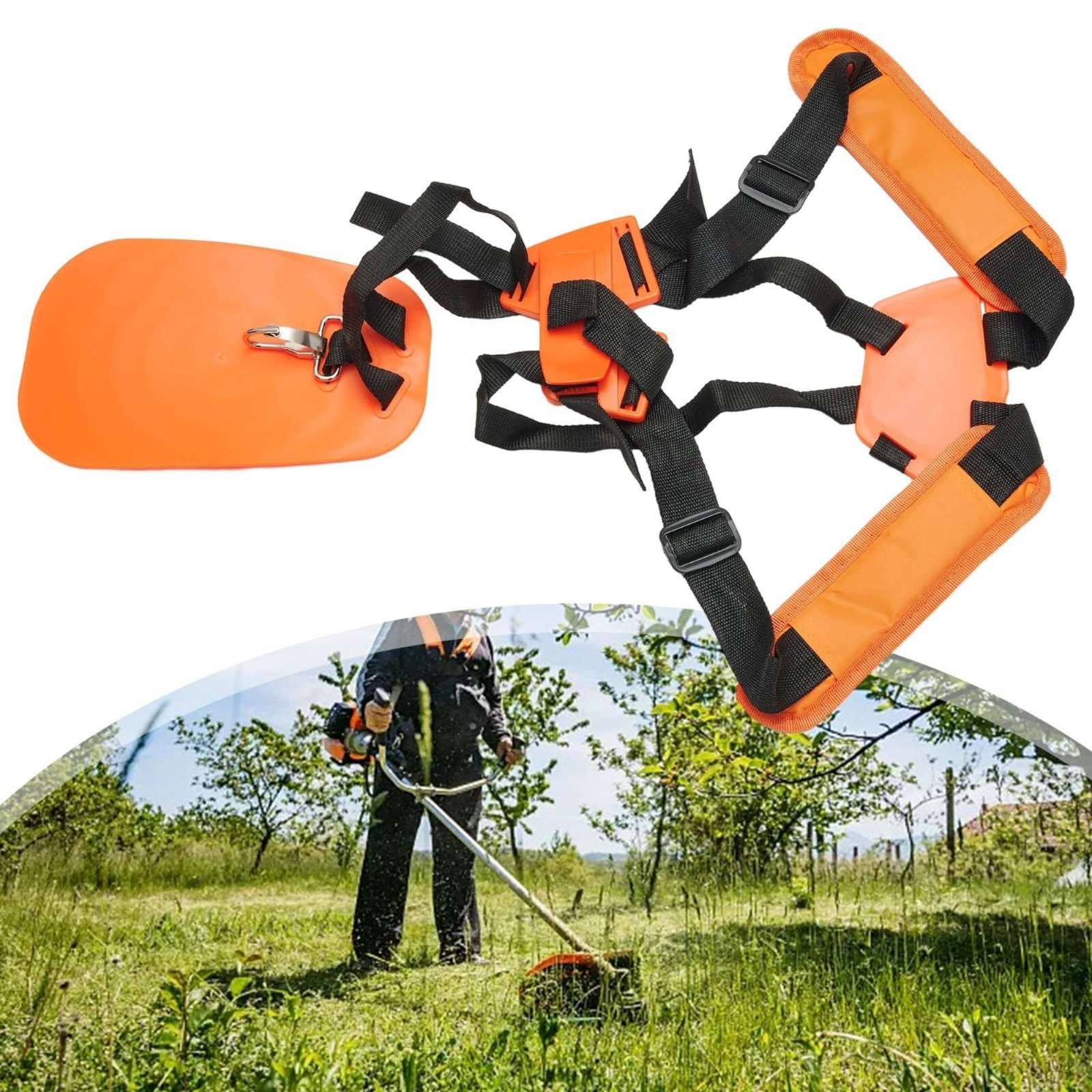 Brush Cutter Strap - Double Shoulder Trimmer Harness Sturdy Duty