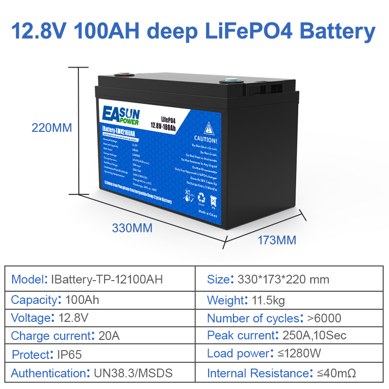 EASUN POWER 12V 100Ah LiFePO4  - đánh giá và giá Outdoor Power Inverter