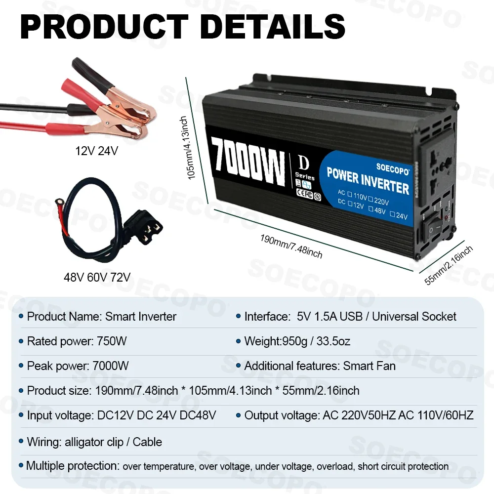 SOECOPO 7000W Power Inverter,  - đánh giá và giá Outdoor Power Inverter