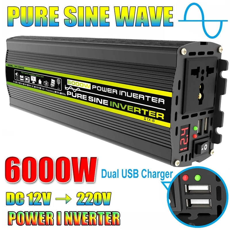6000W DC12/24V to AC 220V Pure - đánh giá và giá Outdoor Power Inverter