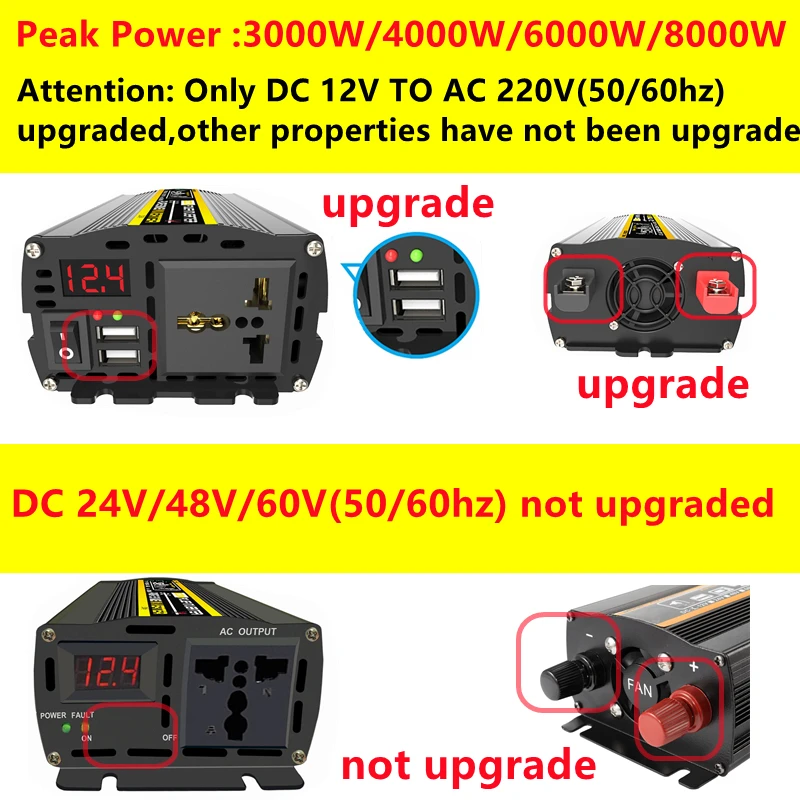 6000W DC12/24V to AC 220V Pure - đánh giá và giá Outdoor Power Inverter